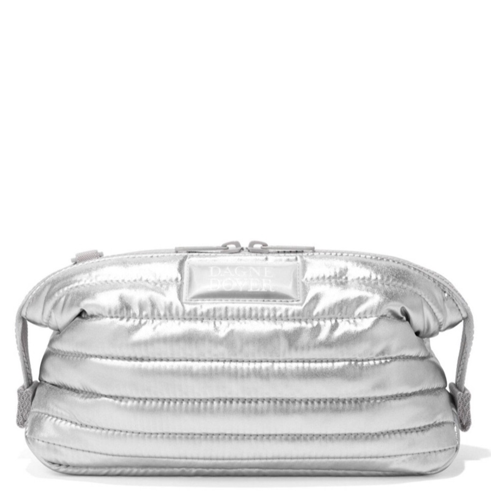 Dagne Dover Large Silver Puff Hunter Toiletry Bag